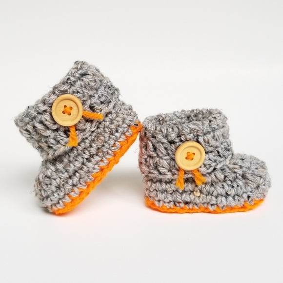 Autumn Pumpkin Baby Booties Newborn NWT - Picture 2 of 6